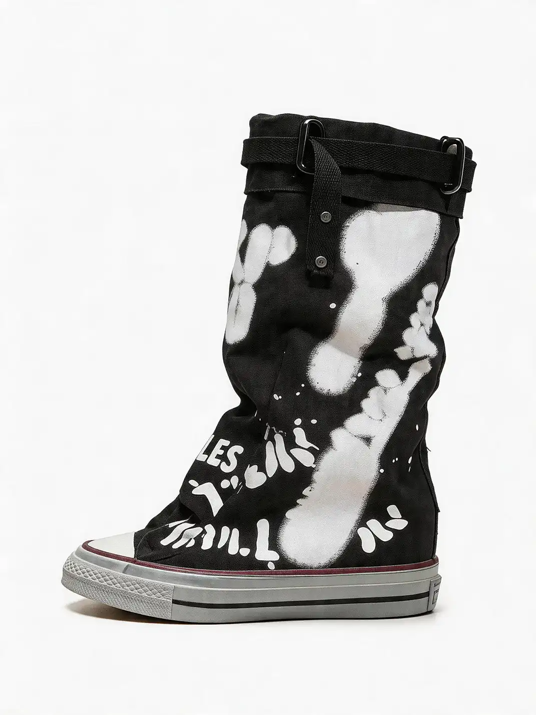 Jpoetry | Graffiti Canvas Mid-Calf Boots