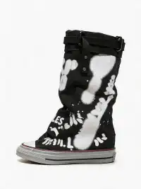 Jpoetry | Graffiti Canvas Mid-Calf Boots