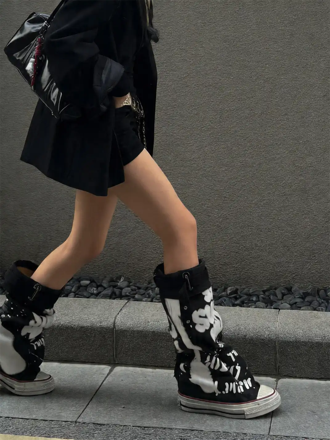 Jpoetry | Graffiti Canvas Mid-Calf Boots
