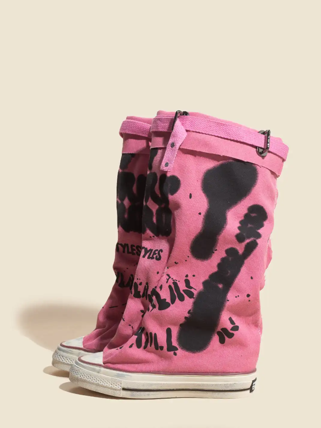 Jpoetry | Graffiti Canvas Mid-Calf Boots