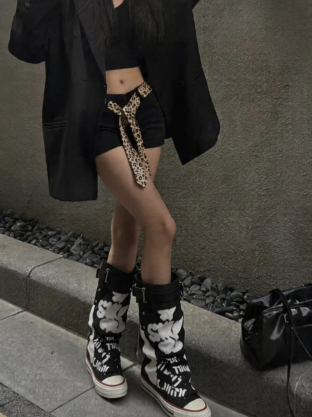 Jpoetry | Graffiti Canvas Mid-Calf Boots