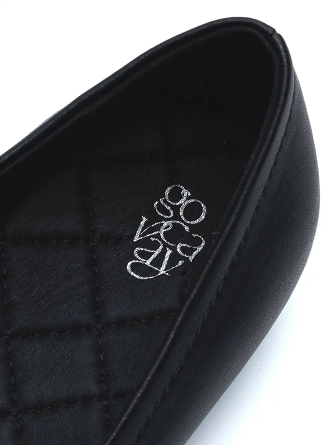EMPTY BEHAVIOR | Cartoon Pearl Teeth Flat Shoes-Black