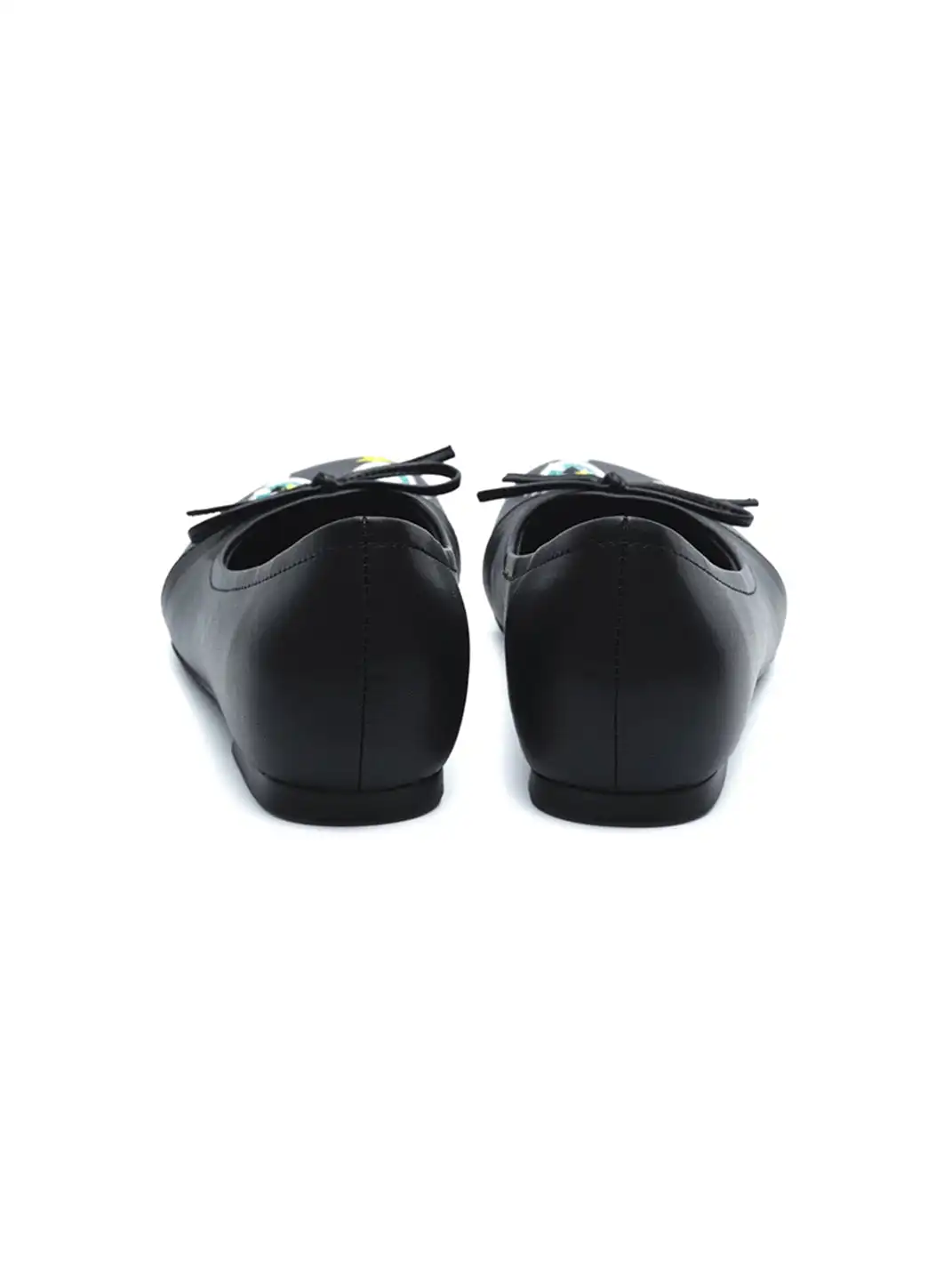 EMPTY BEHAVIOR | Cartoon Pearl Teeth Flat Shoes-Black