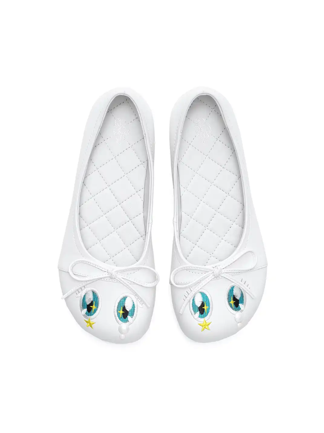 EMPTY BEHAVIOR | Cartoon Pearl Teeth Flat Shoes-White