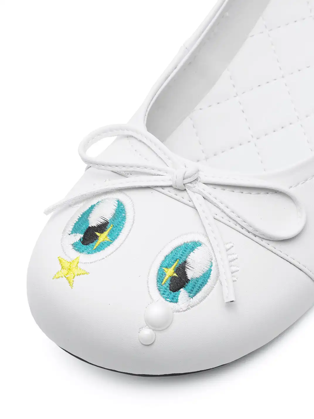 EMPTY BEHAVIOR | Cartoon Pearl Teeth Flat Shoes-White