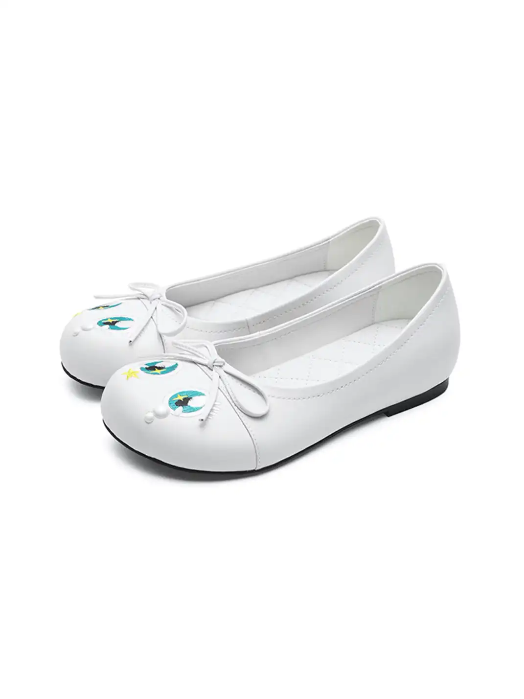 EMPTY BEHAVIOR | Cartoon Pearl Teeth Flat Shoes-White