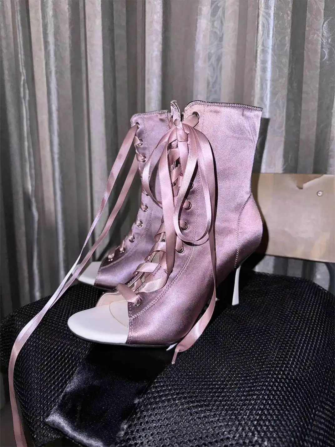 KFH | Satin Peep Toe High Heels