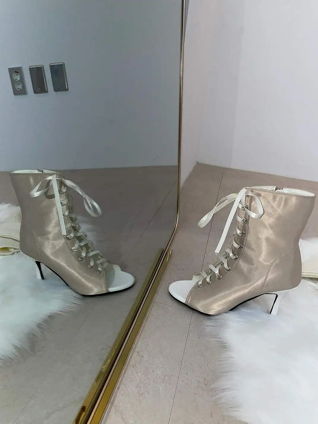 KFH | Satin Peep Toe High Heels