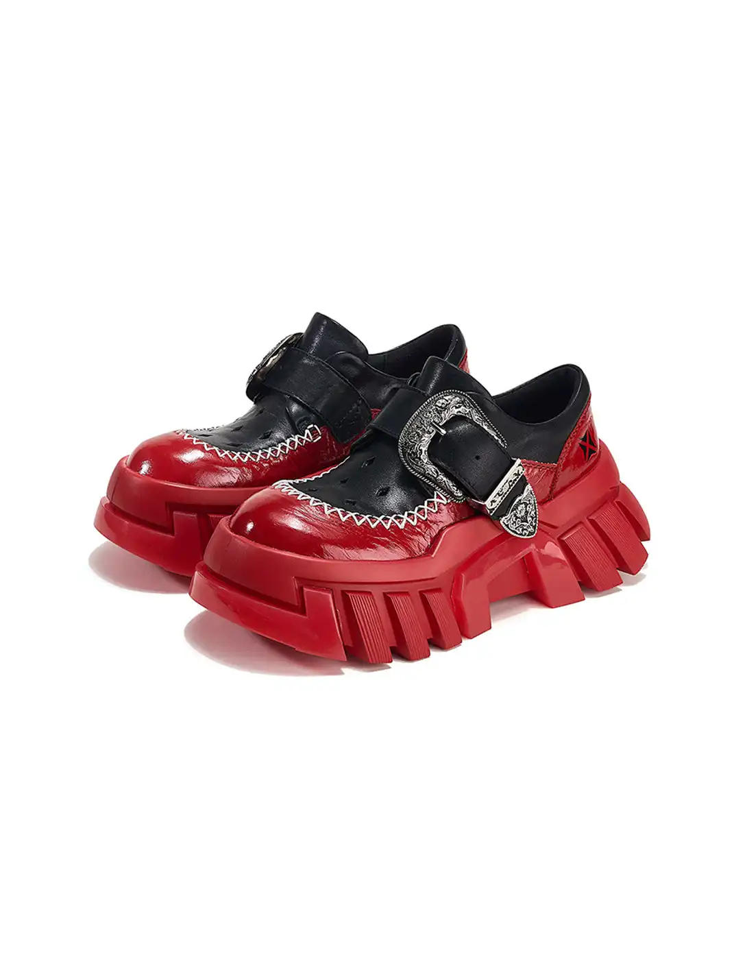XMZY | Buckle Strap Platform Loafers