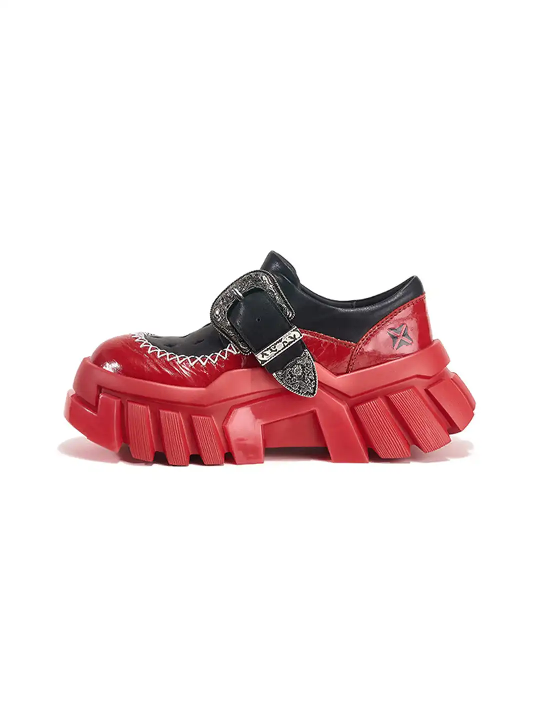 XMZY | Buckle Strap Platform Loafers