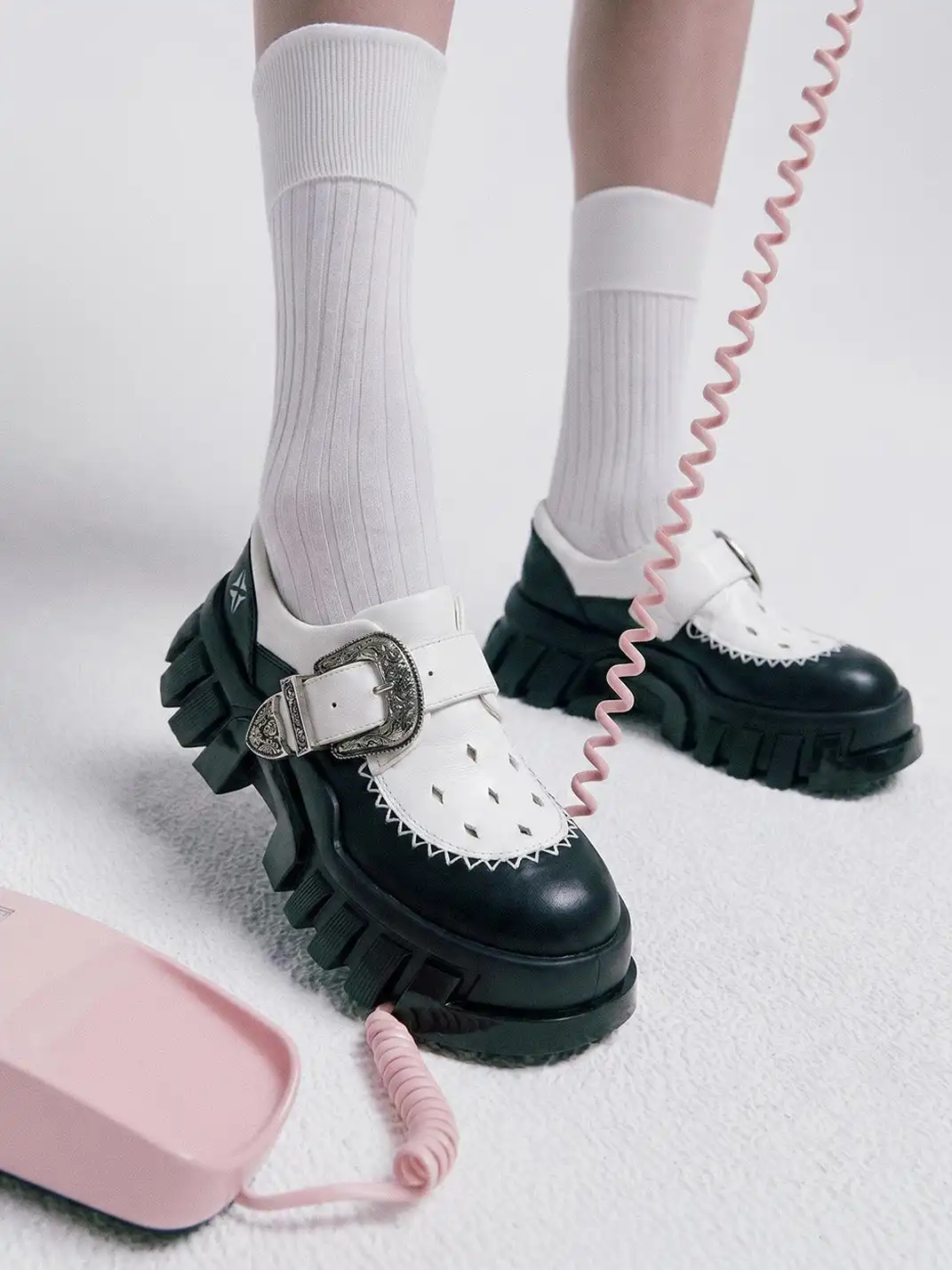 XMZY | Buckle Strap Platform Loafers