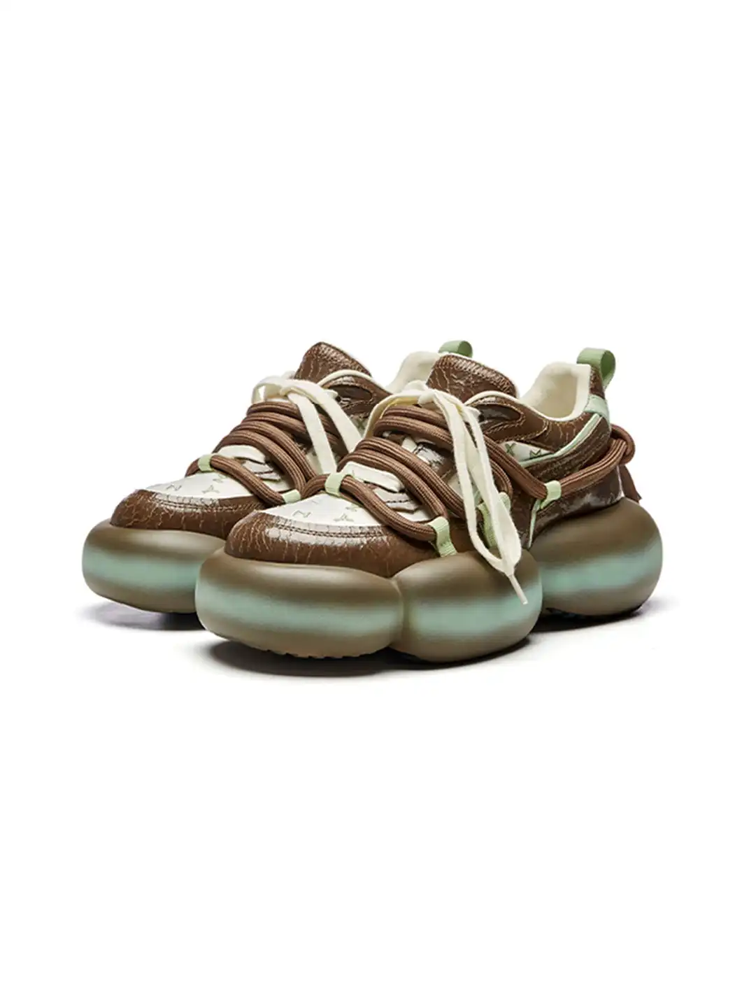 XMZY | Cracked Texture Chunky Bubble Sole Sneakers