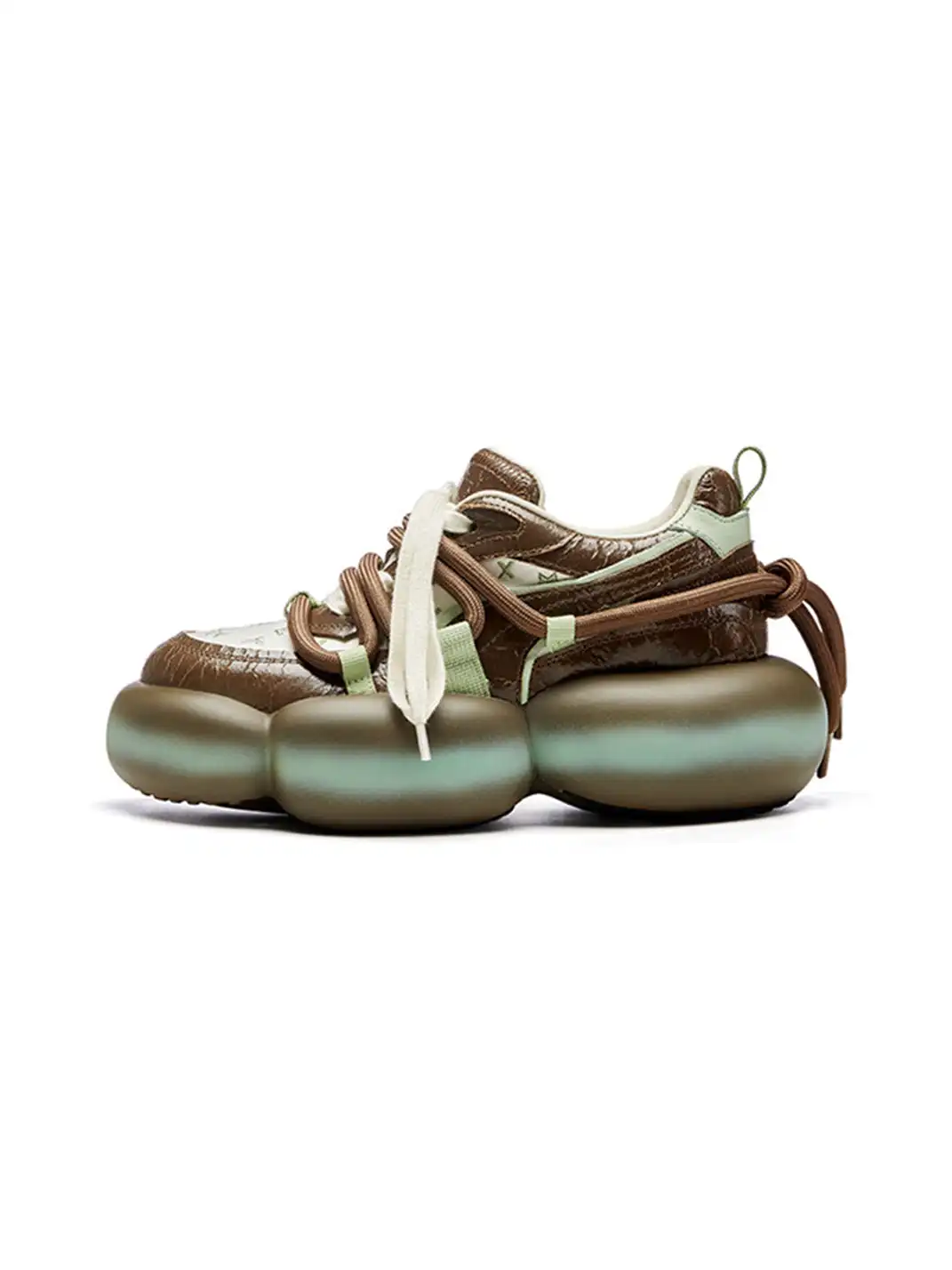 XMZY | Cracked Texture Chunky Bubble Sole Sneakers