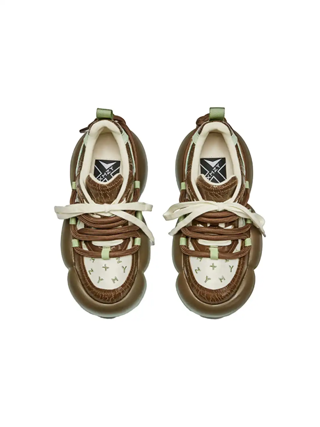 XMZY | Cracked Texture Chunky Bubble Sole Sneakers
