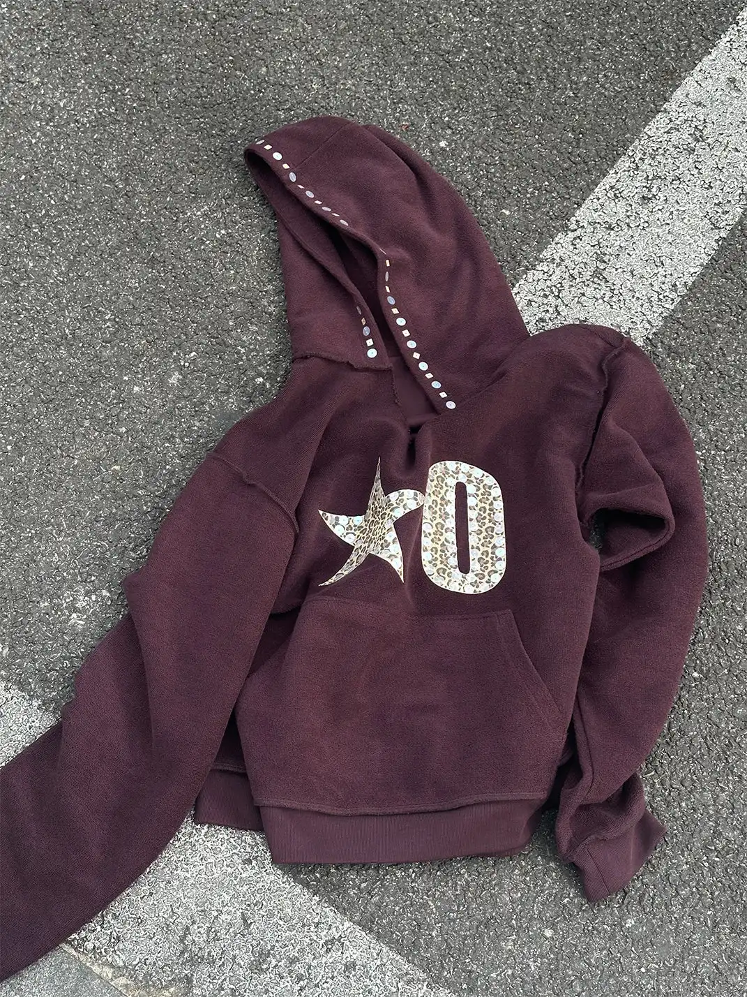 XaLWORCLO | Size 0 Leopard Print Hooded Sweatshirt-Brown
