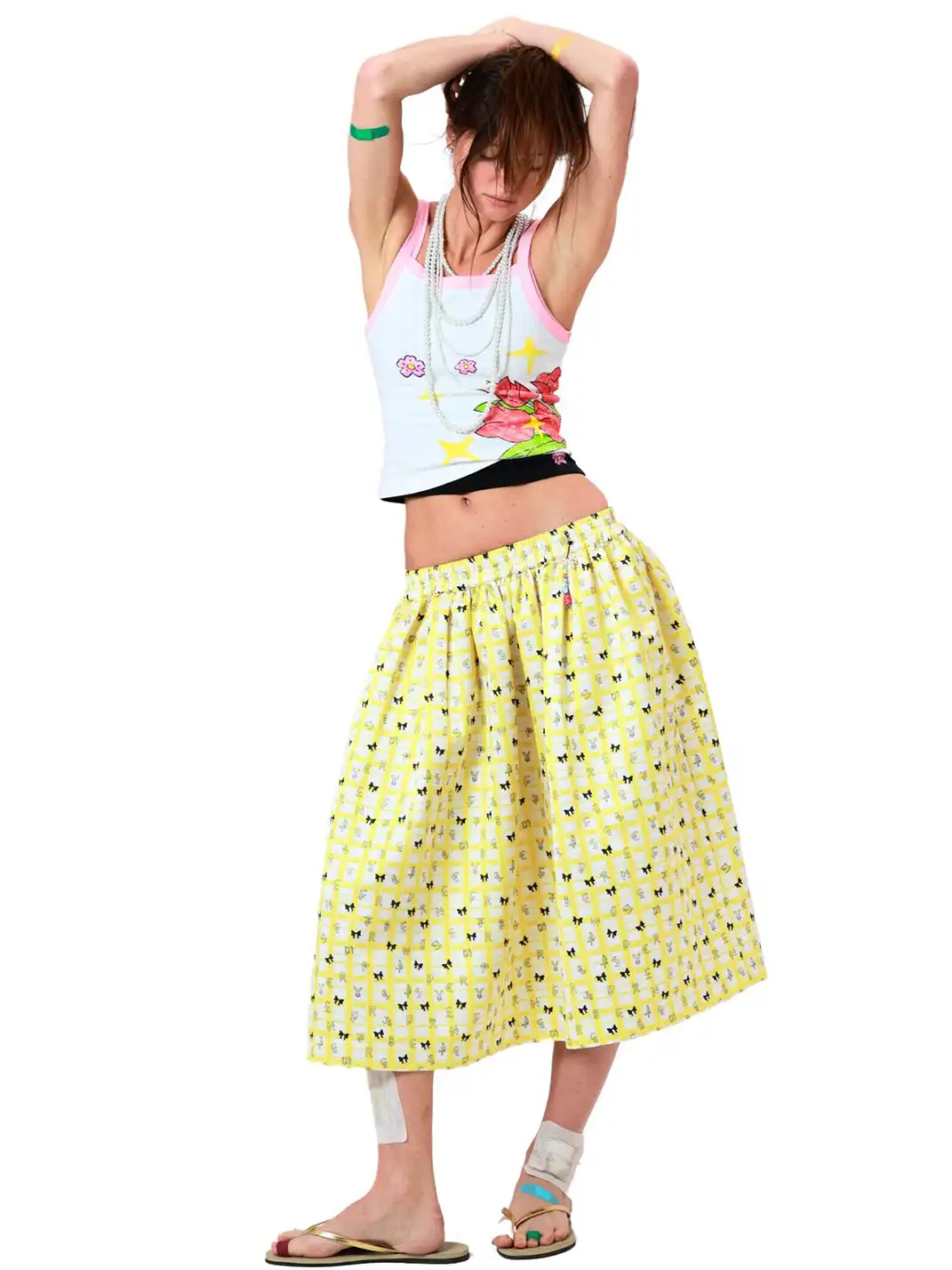 XaLWORCLO | Plaid Print Midi Skirt