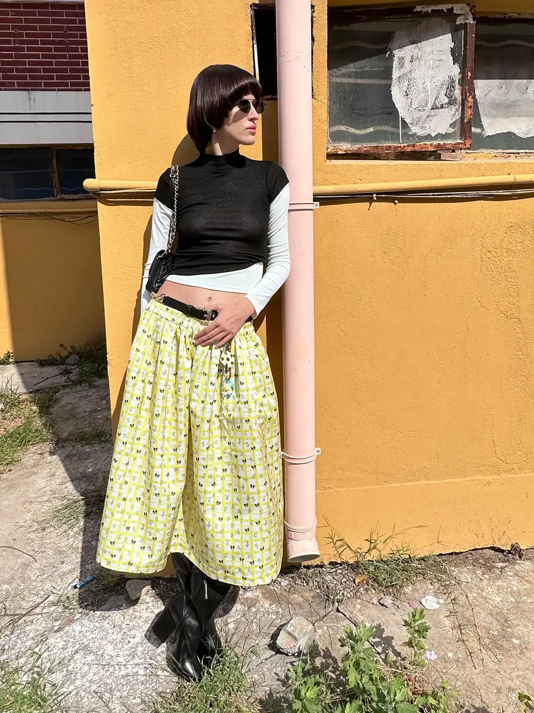 XaLWORCLO | Plaid Print Midi Skirt
