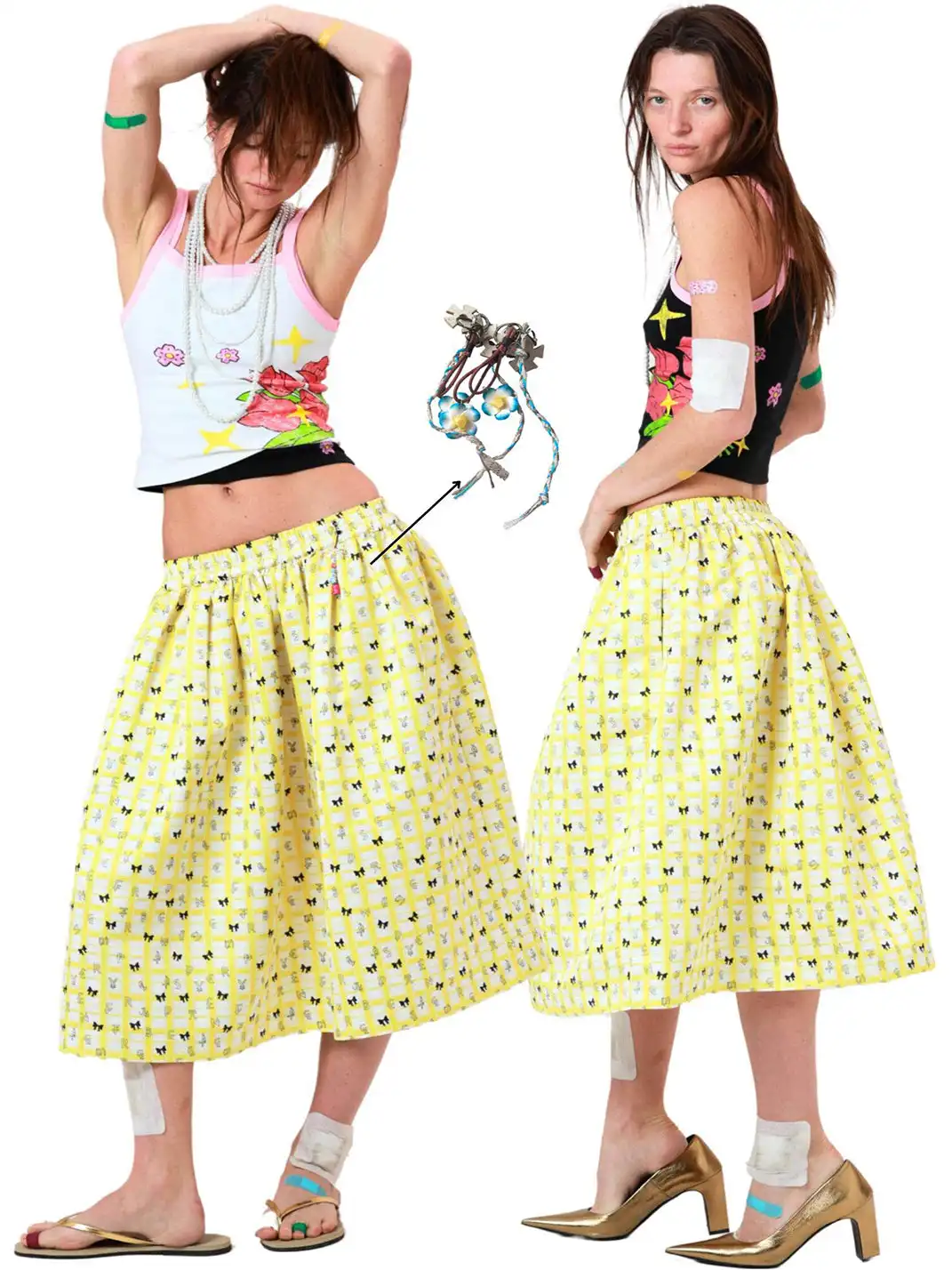XaLWORCLO | Plaid Print Midi Skirt
