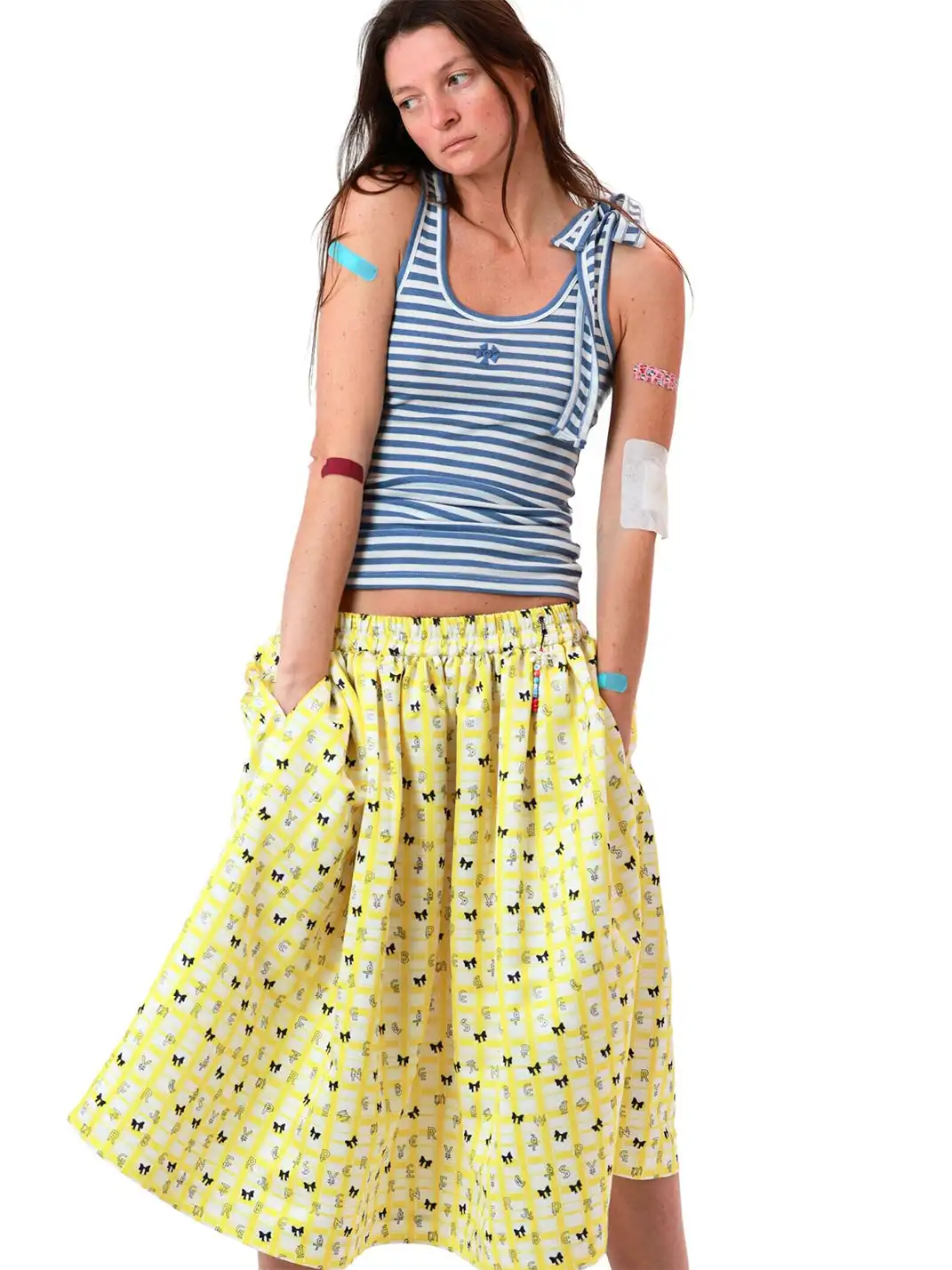 XaLWORCLO | Plaid Print Midi Skirt