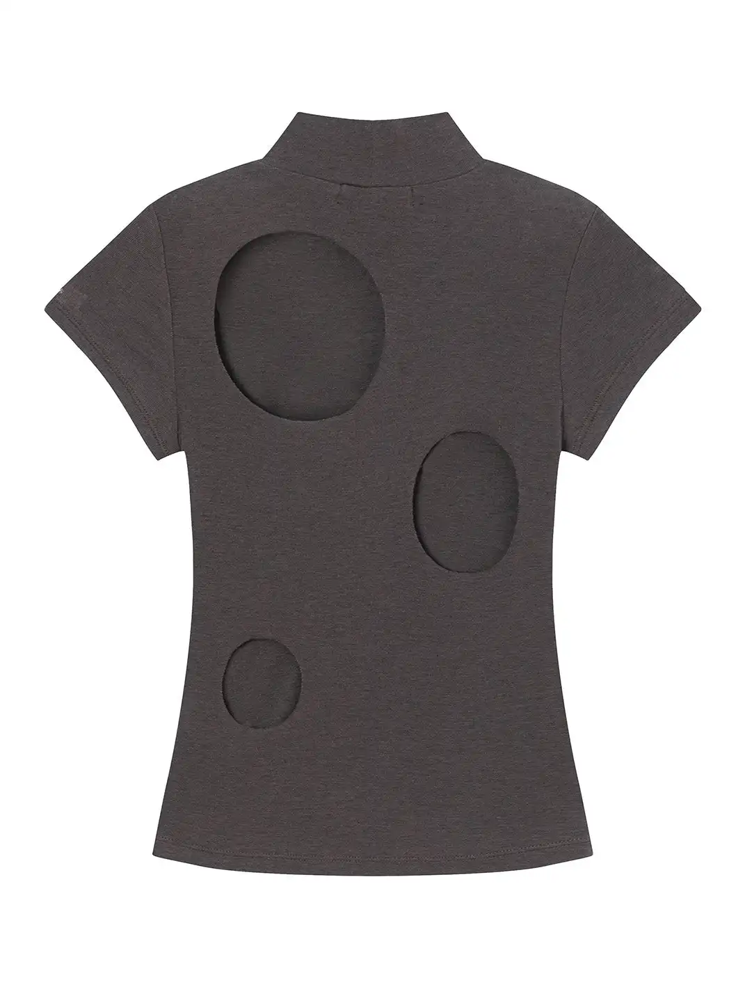 XaLWORCLO | High Neck Hollow Embroidered T-shirt