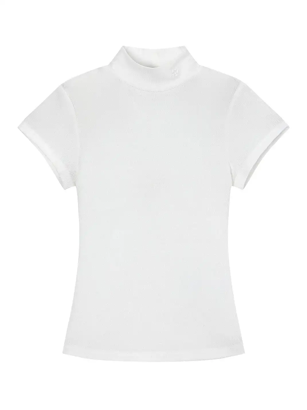XaLWORCLO | High Neck Hollow Embroidered T-shirt