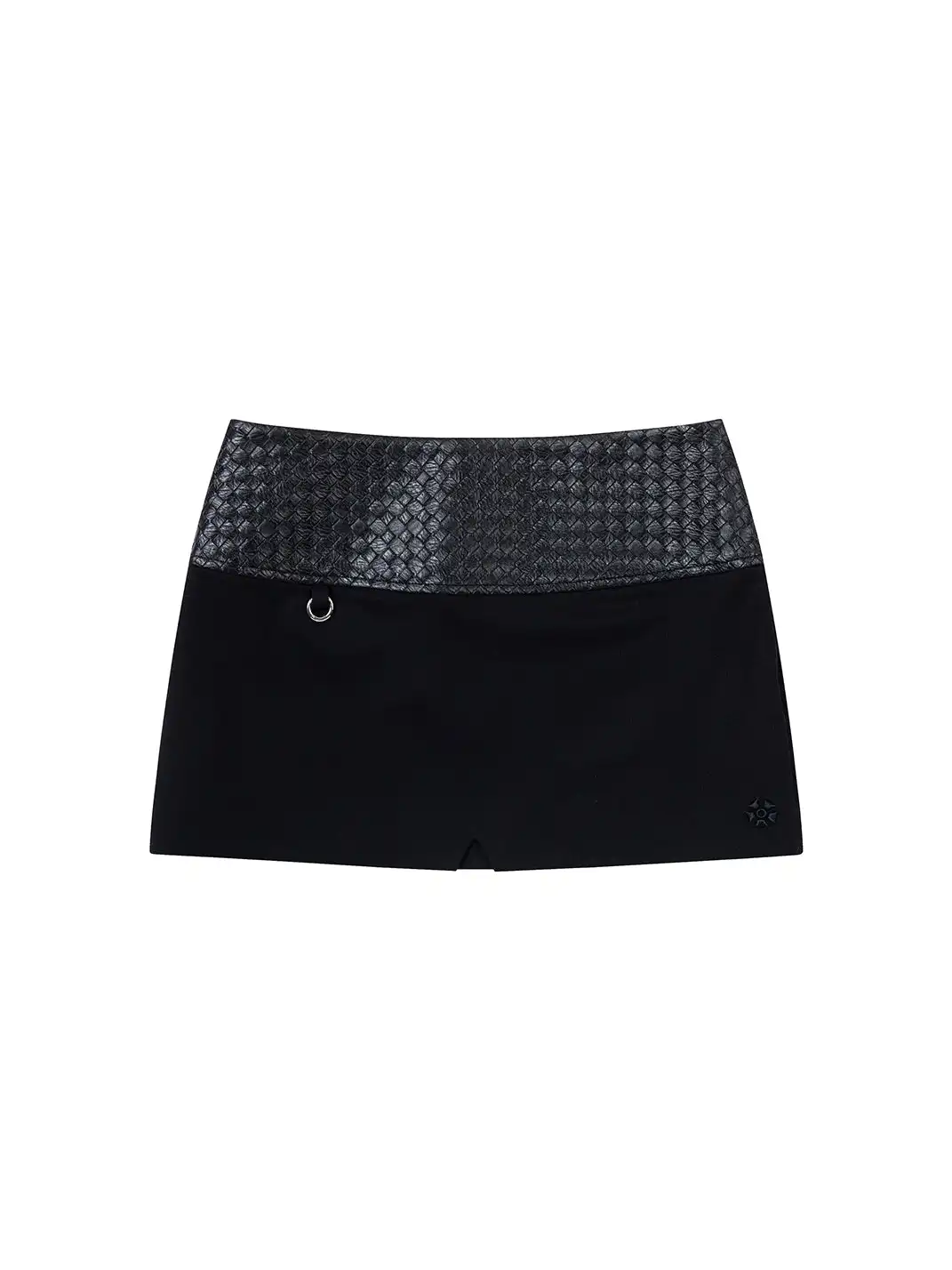 XaLWORCLO | Leather Woven Patchwork Mini Skirt
