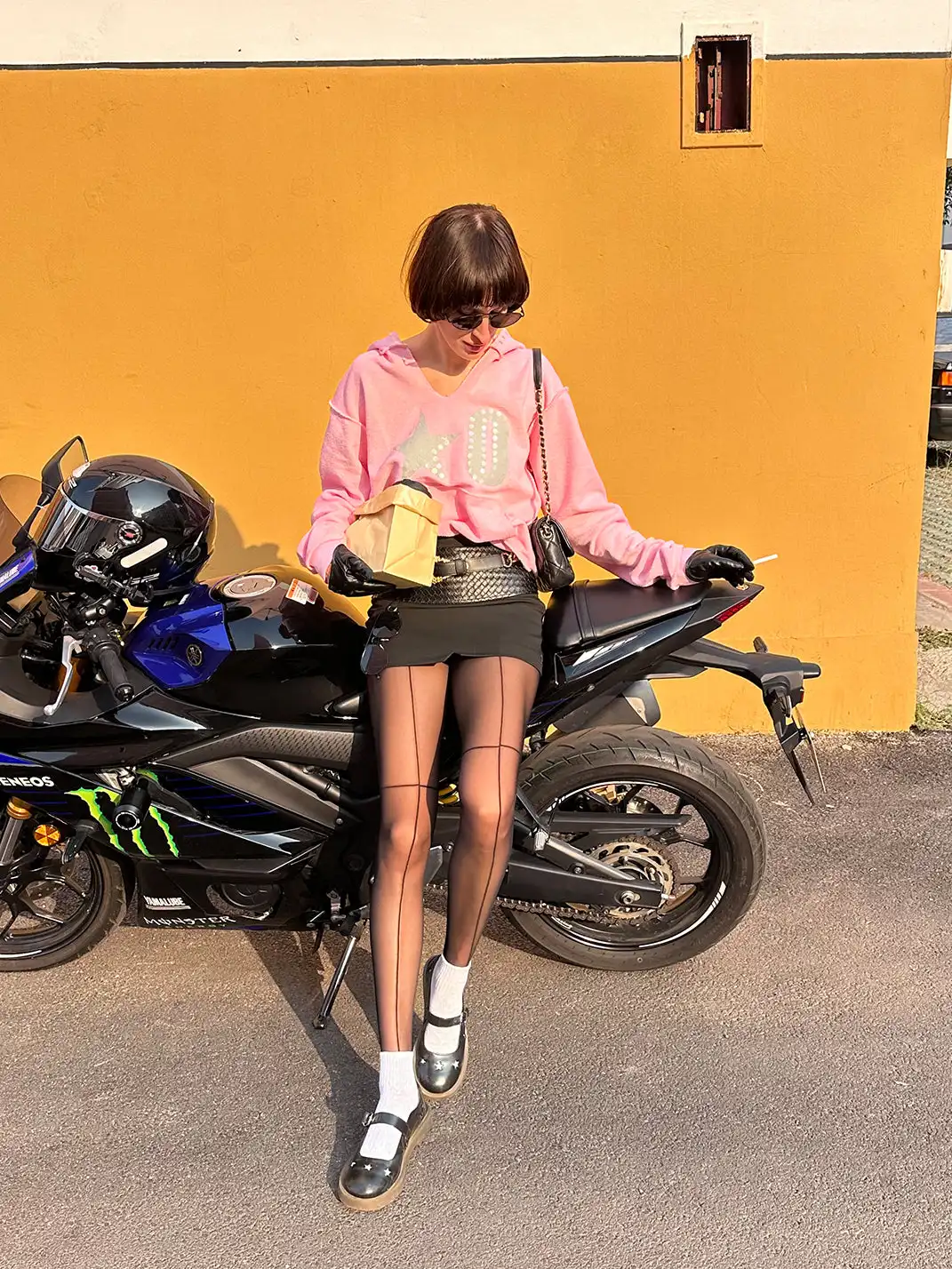 XaLWORCLO | Leather Woven Patchwork Mini Skirt
