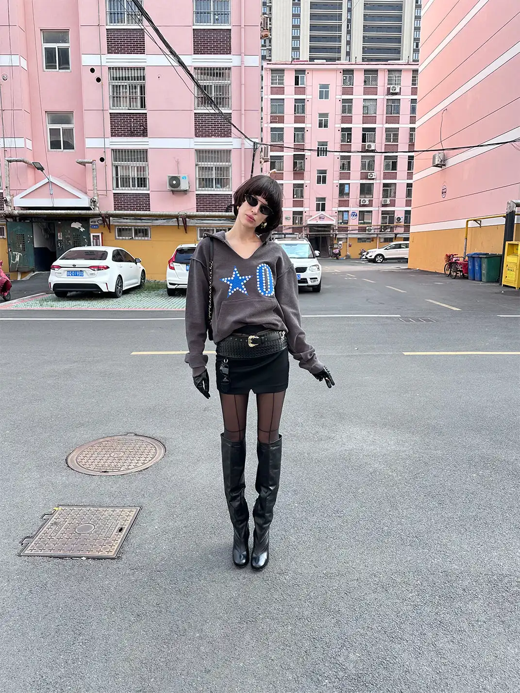 XaLWORCLO | Leather Woven Patchwork Mini Skirt