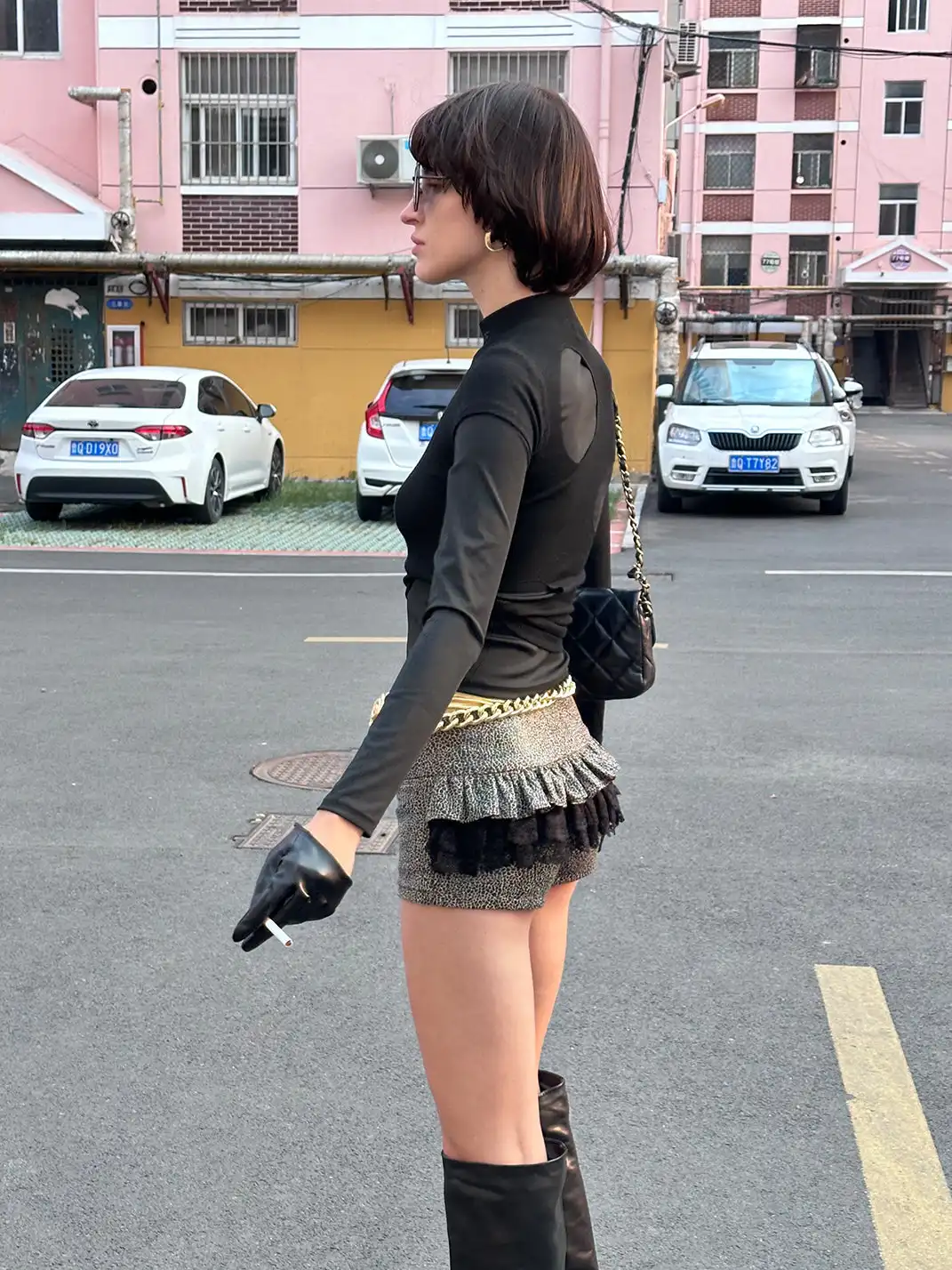 XaLWORCLO | Leopard Print Lace Patchwork Culottes