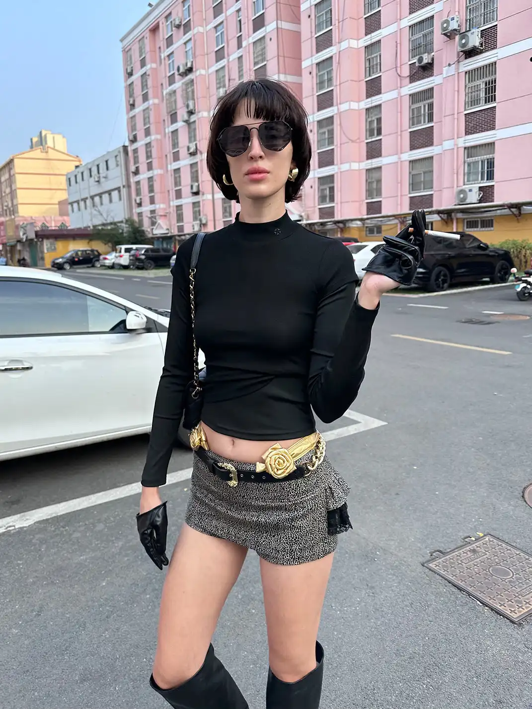 XaLWORCLO | Leopard Print Lace Patchwork Culottes