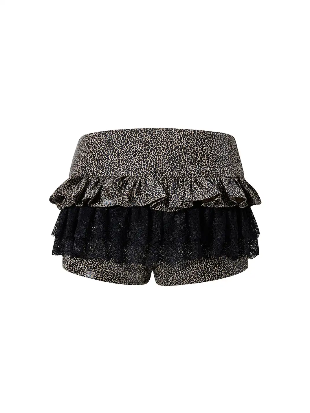 XaLWORCLO | Leopard Print Lace Patchwork Culottes