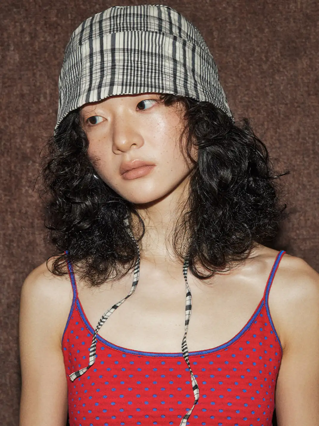 MottoKiraku | Black and White Plaid Fisherman Hat