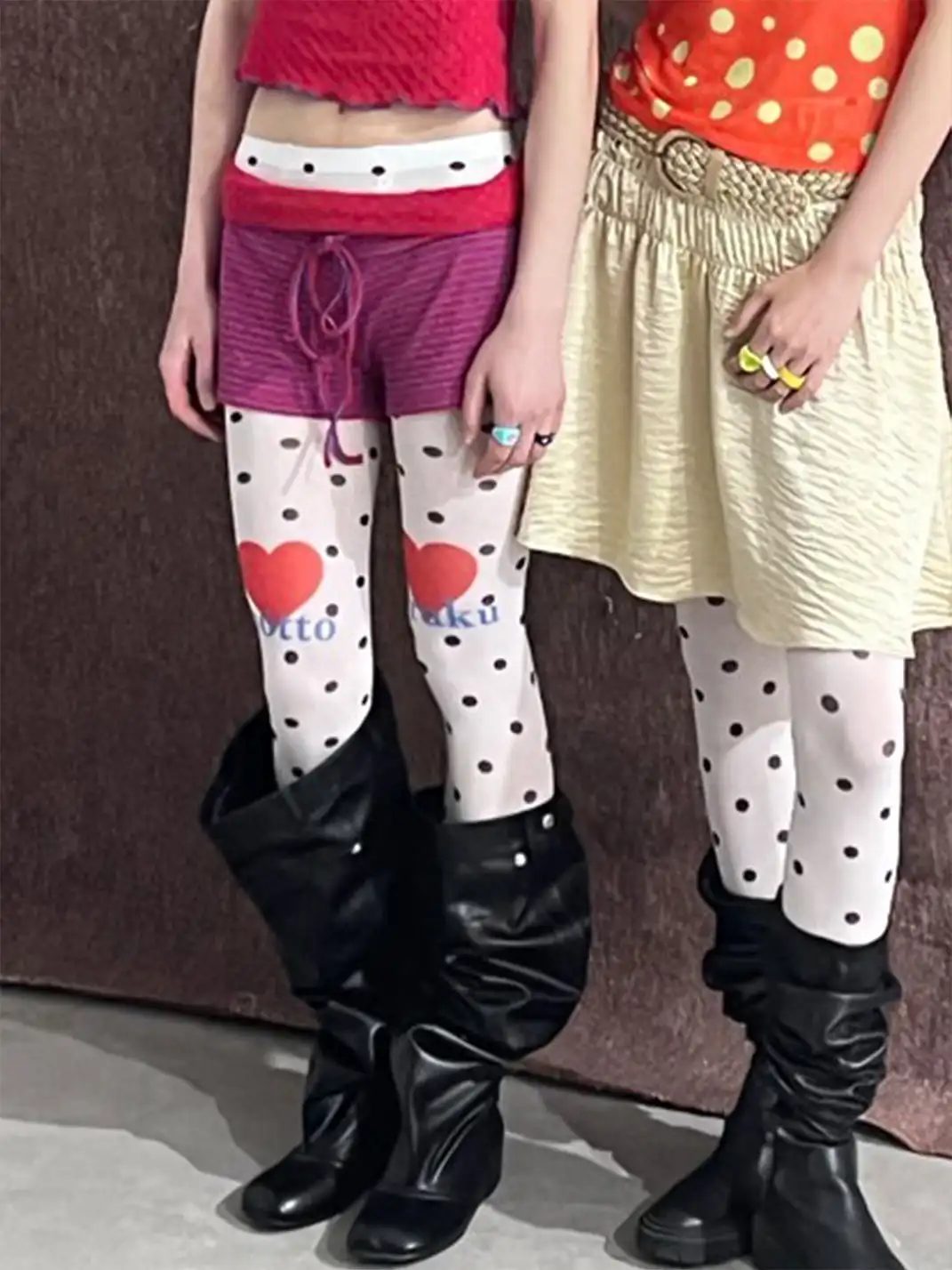 MottoKiraku | Heart Polka Dot Stockings