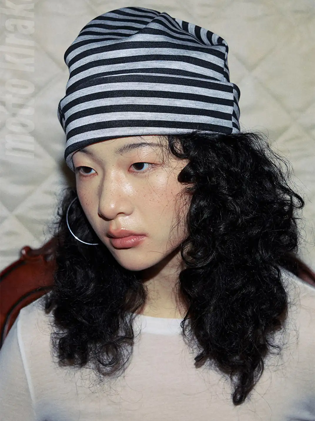 MottoKiraku | Striped Slouchy Beanie