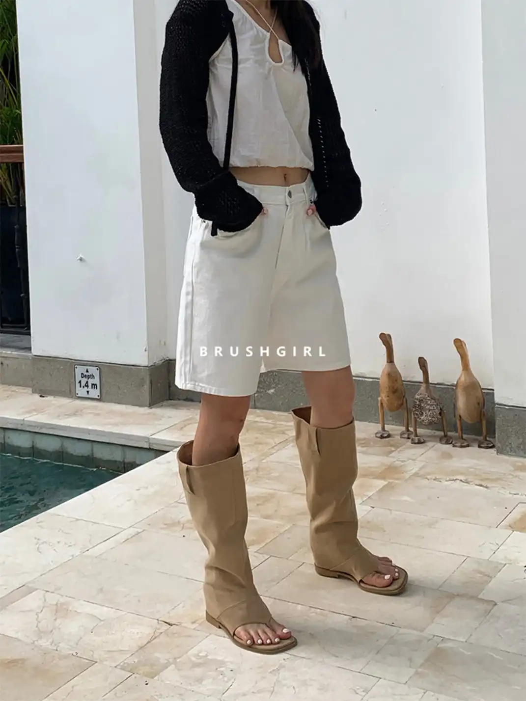CHILIGIRL | Western Cowboy Ankle Sandal Boots