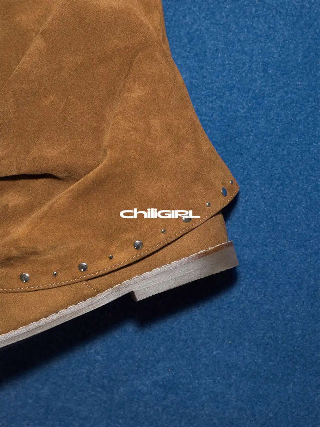 CHILIGIRL | Rivet Thong Suede Sandal Boots
