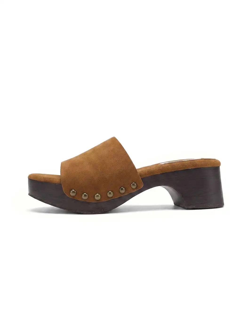 CHILIGIRL | Rivet Chunky Heel Slide Sandals