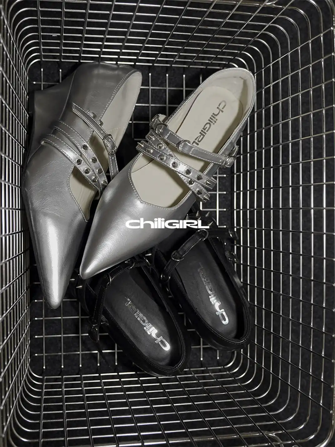 CHILIGIRL | Cross Strap Pointed Toe Wedge Shoes