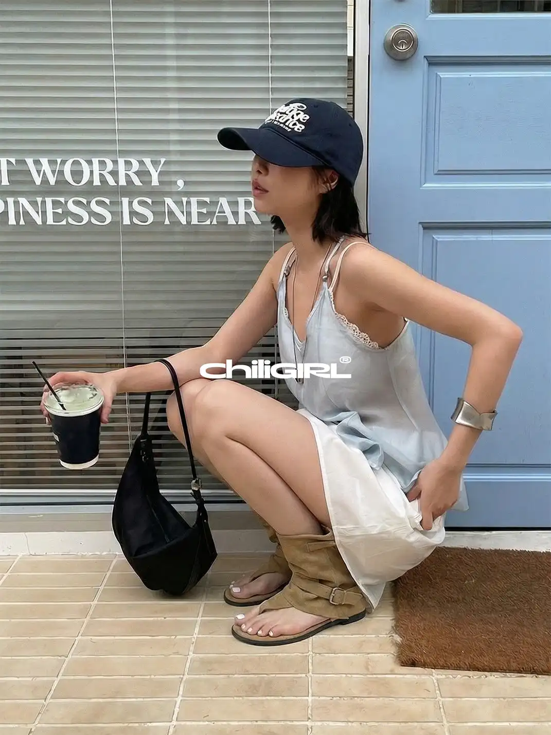 CHILIGIRL | Thong Low Heel Sandal Boots