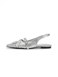 CHILIGIRL | Pointed Toe Low-Cut Buckle Rivet Flat Shoes