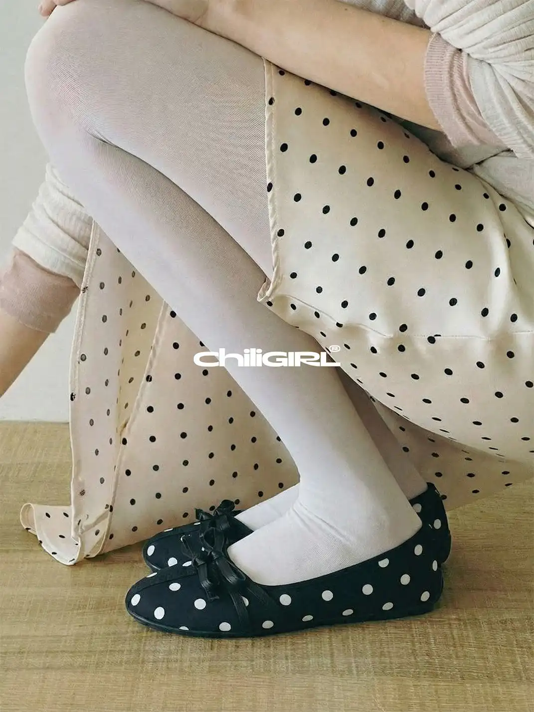 CHILIGIRL | Polka Dot Bow Mary Jane Shoes