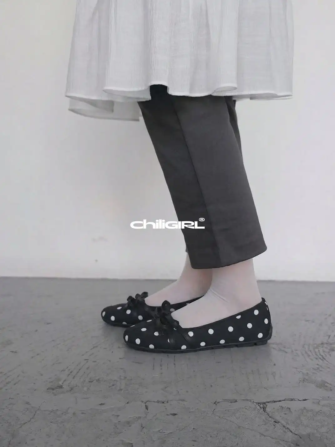 CHILIGIRL | Polka Dot Bow Mary Jane Shoes