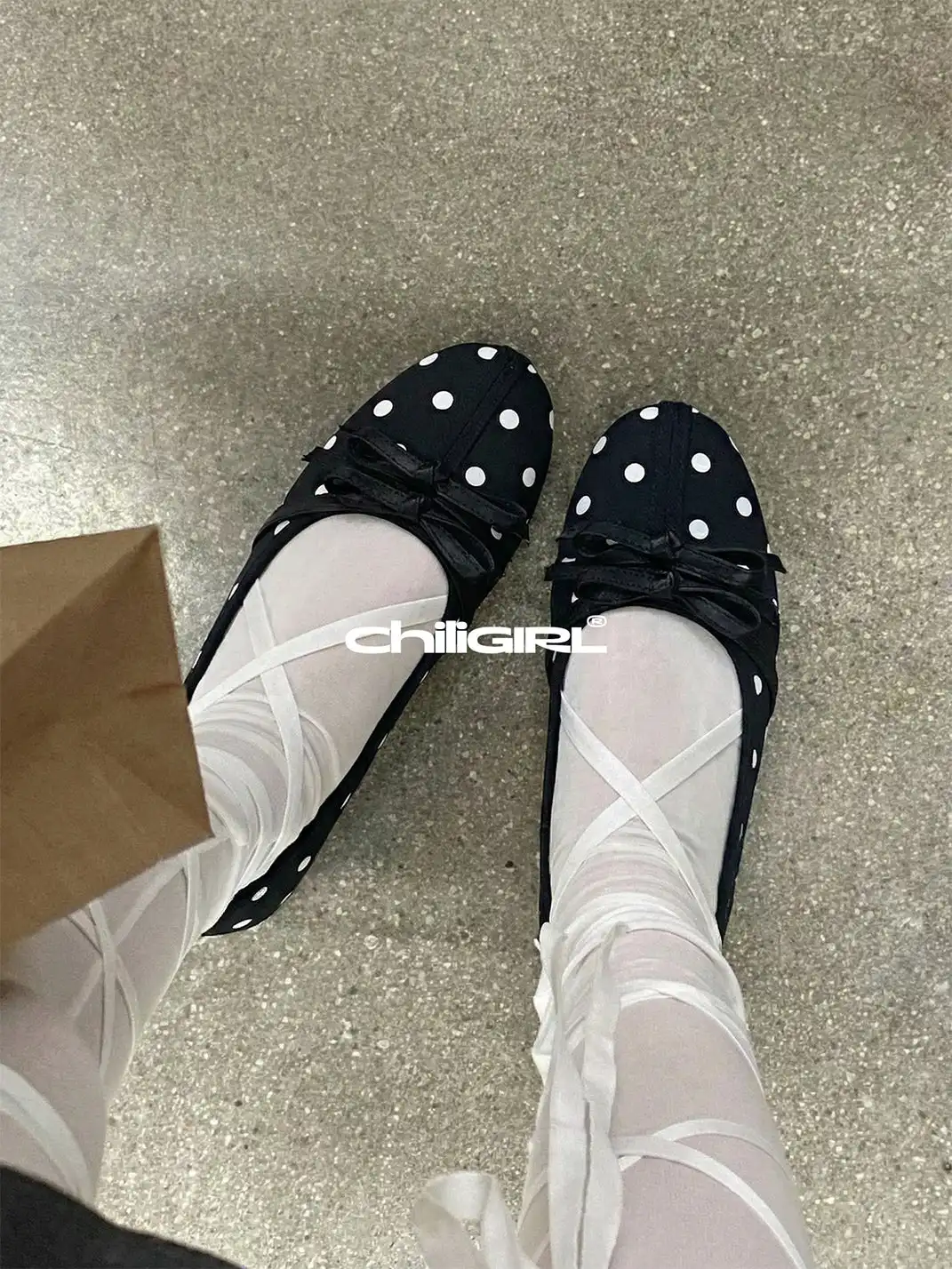 CHILIGIRL | Polka Dot Bow Mary Jane Shoes