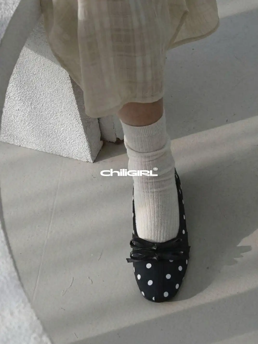 CHILIGIRL | Polka Dot Bow Mary Jane Shoes