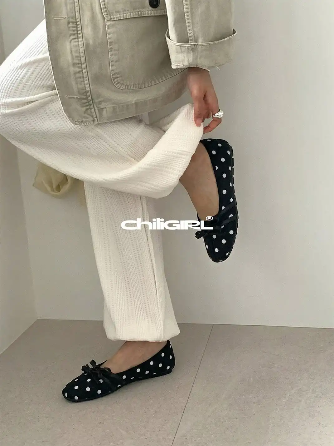 CHILIGIRL | Polka Dot Bow Mary Jane Shoes