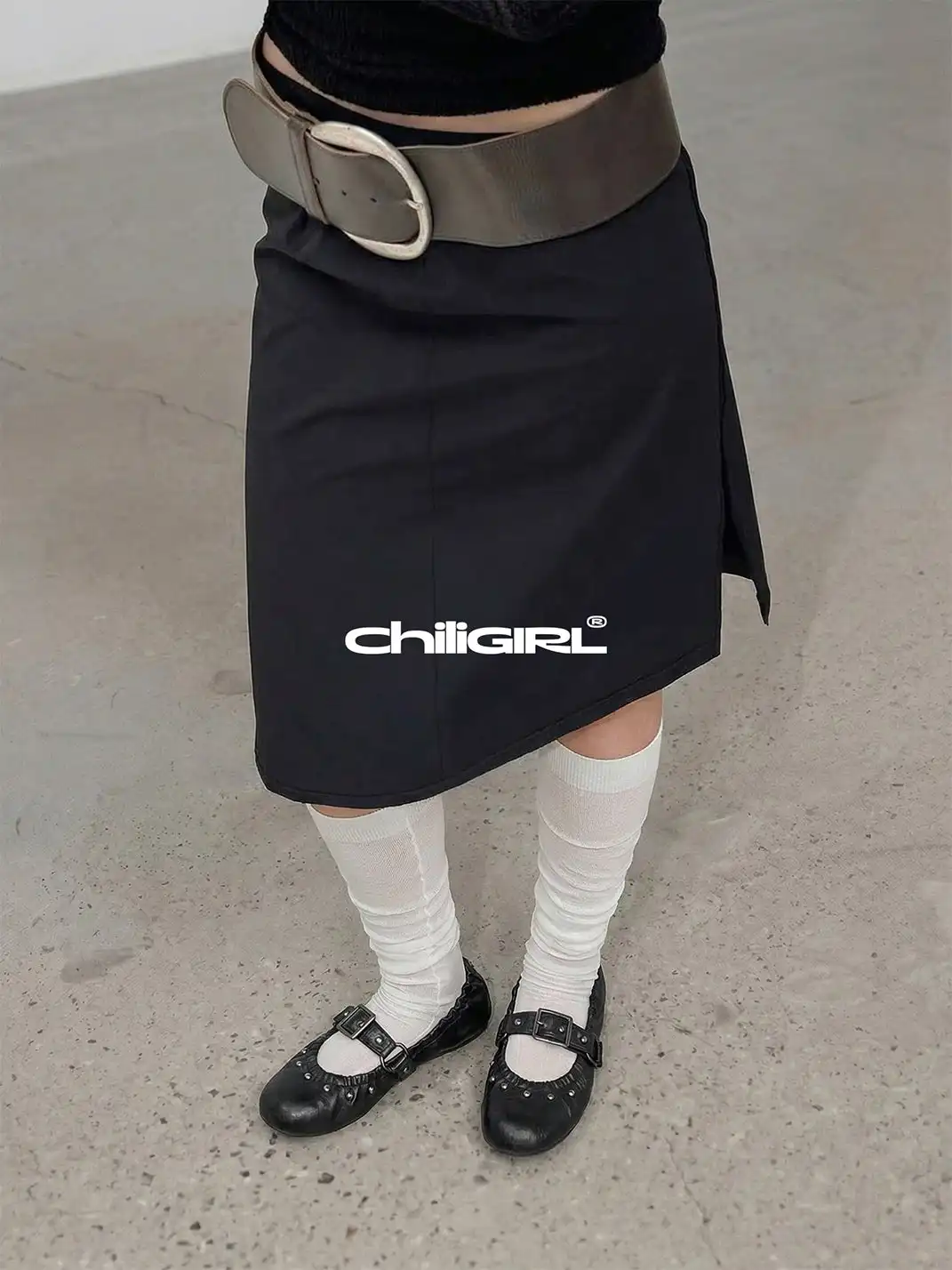 CHILIGIRL | Rivet Buckle Ballet Shoes