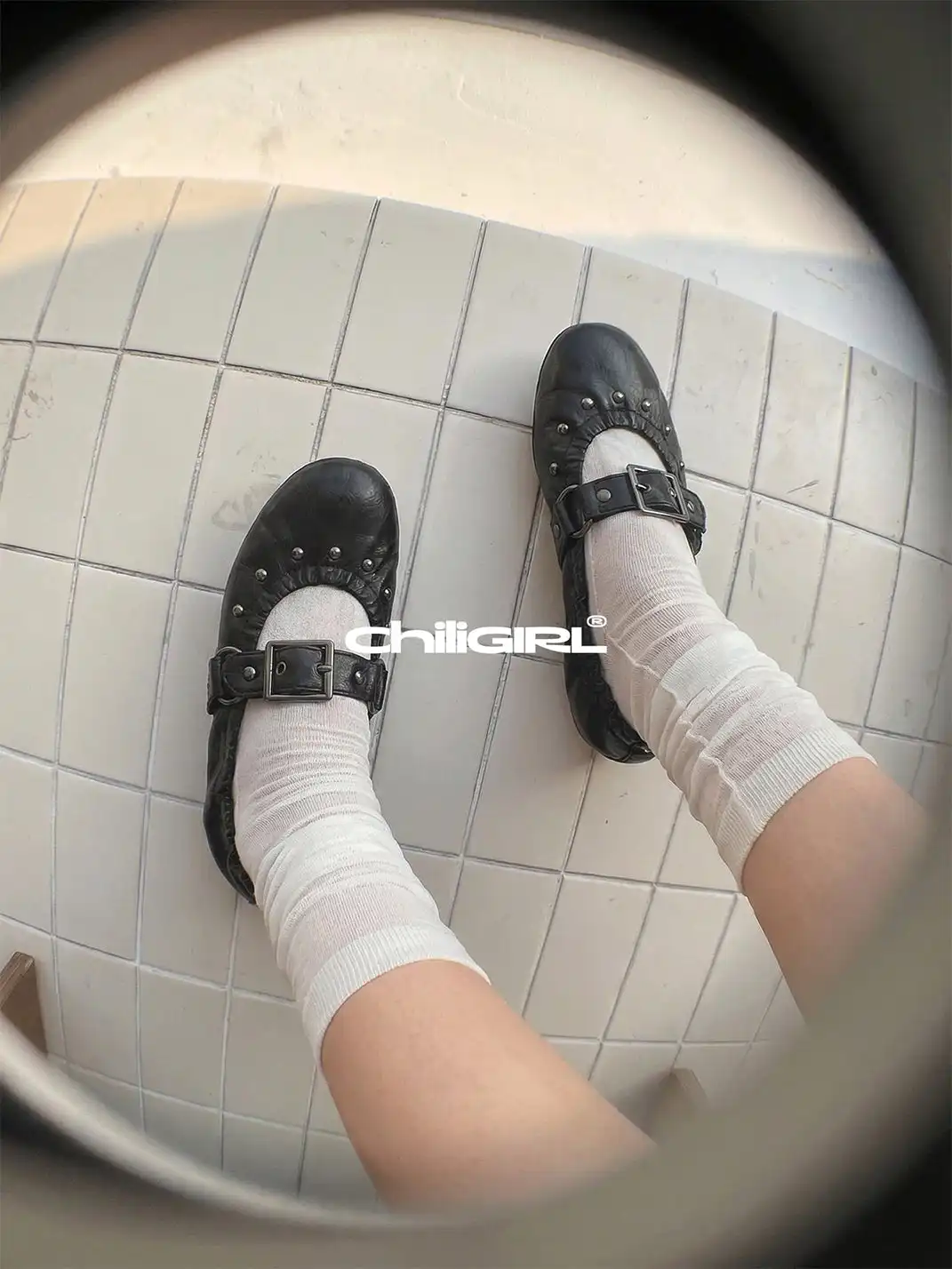 CHILIGIRL | Rivet Buckle Ballet Shoes