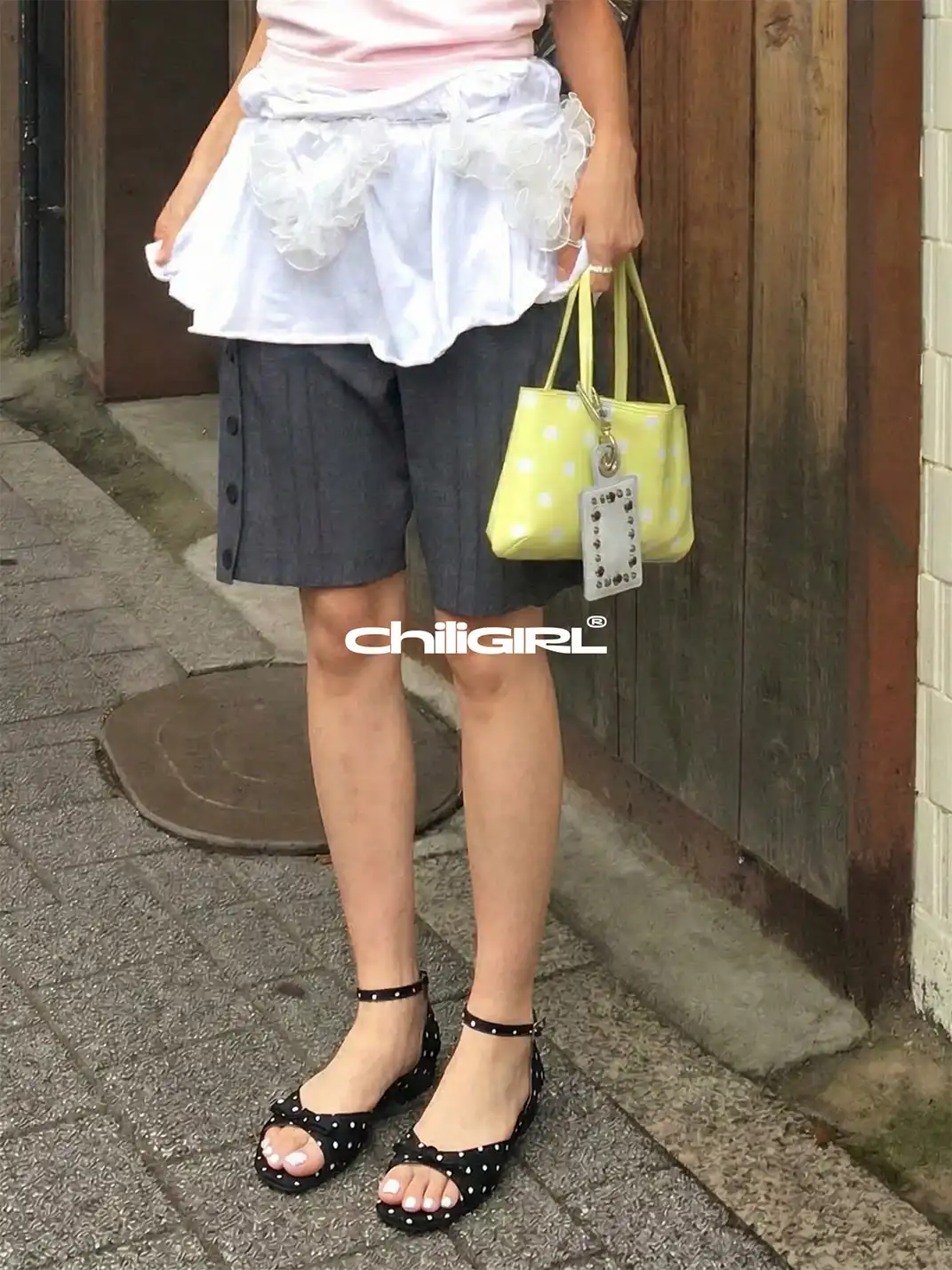 CHILIGIRL | Polka Dot Single Strap Open Toe Sandals