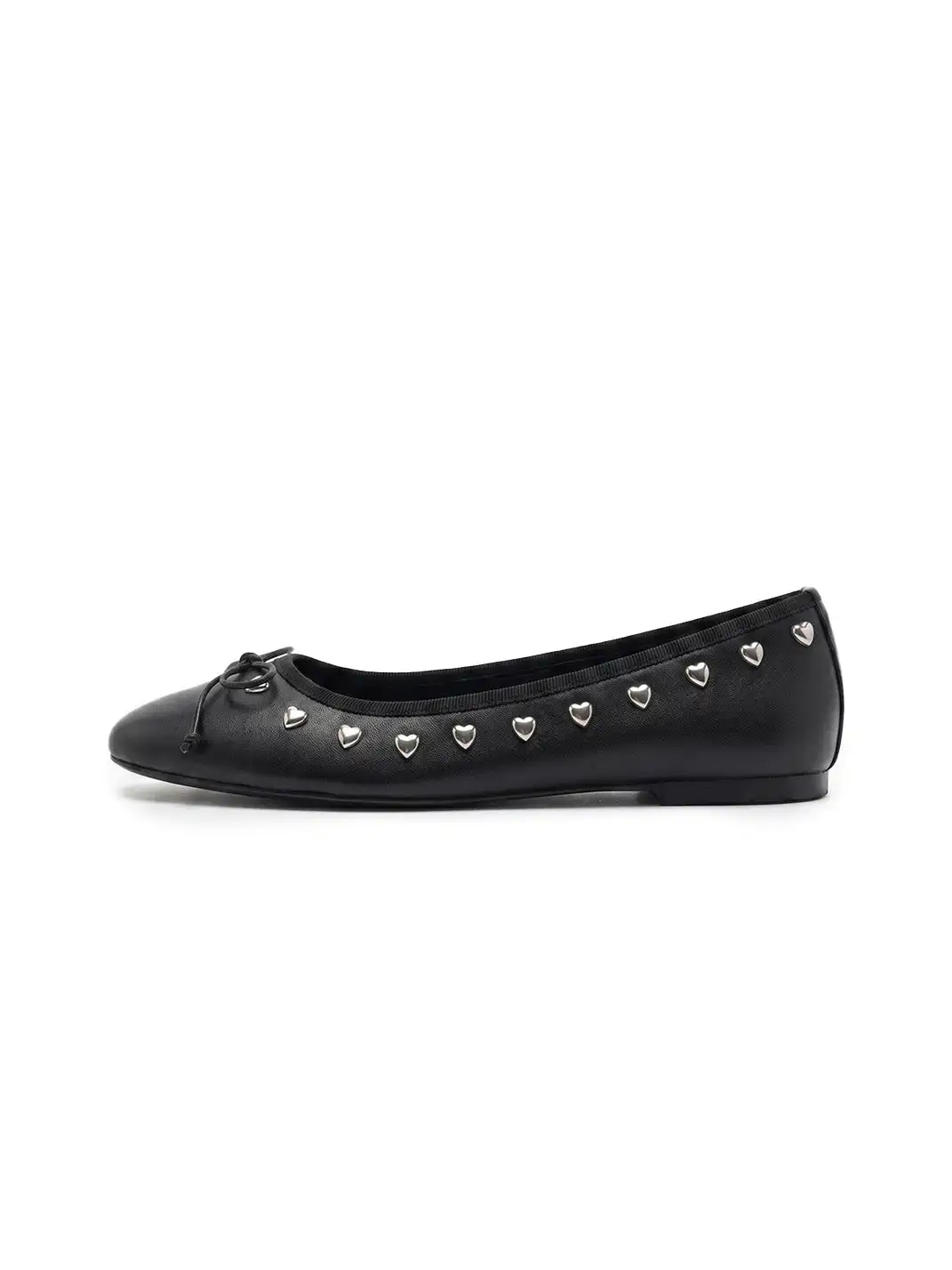 CHILIGIRL | Heart Rivet Bow Low-Cut Ballet Flats