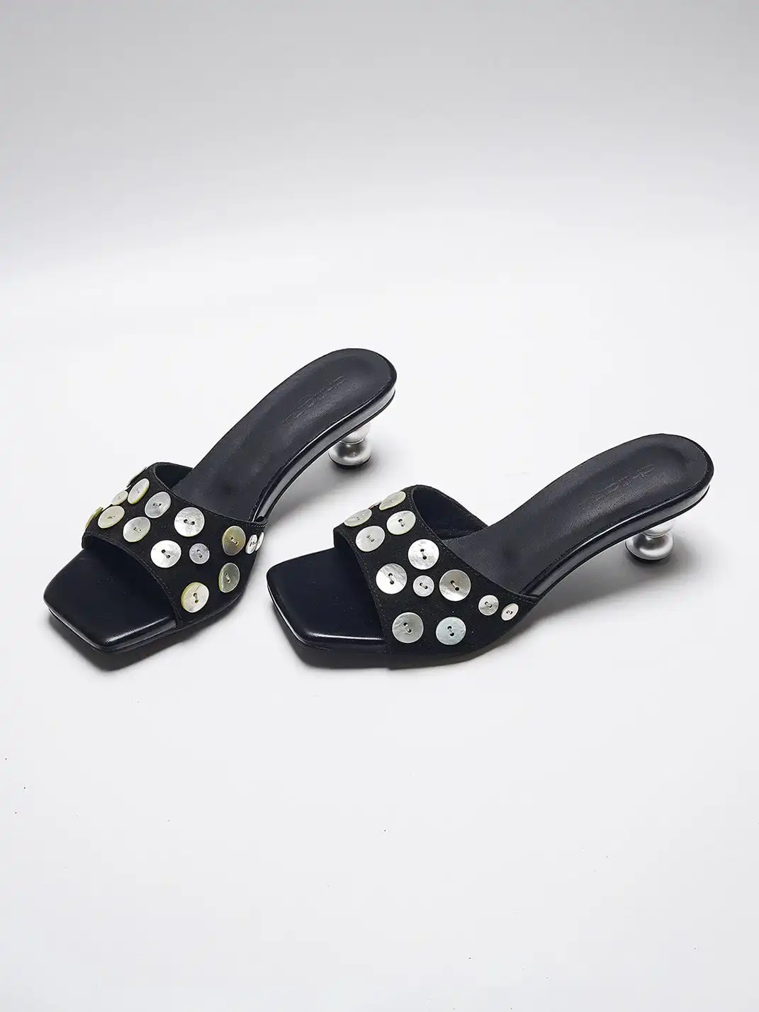 CHILIGIRL | Shell Buckle Open Toe High Heel Slide Sandals